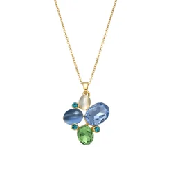 Collar de Ojo de Gato Azul acabado en oro amarillo 18k - Anxobu
