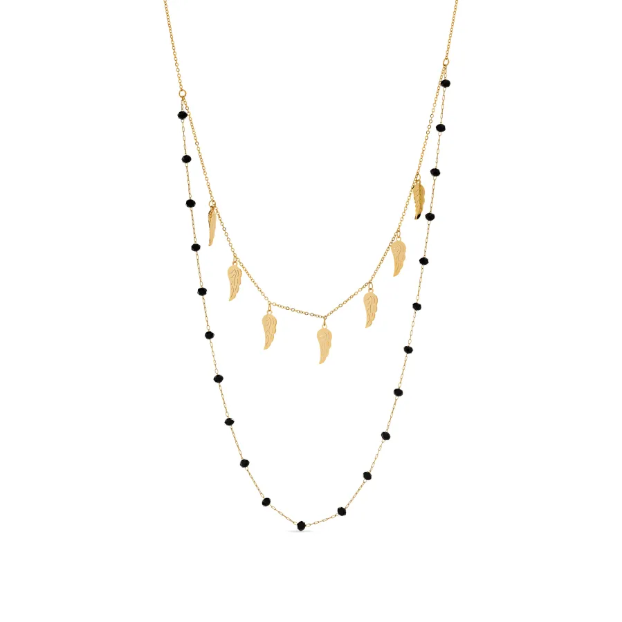 Collar de Onix acabado en oro amarillo 18K - Omka