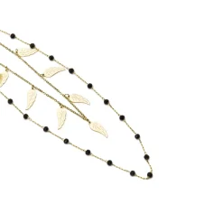 Collar de Onix acabado en oro amarillo 18K - Omka