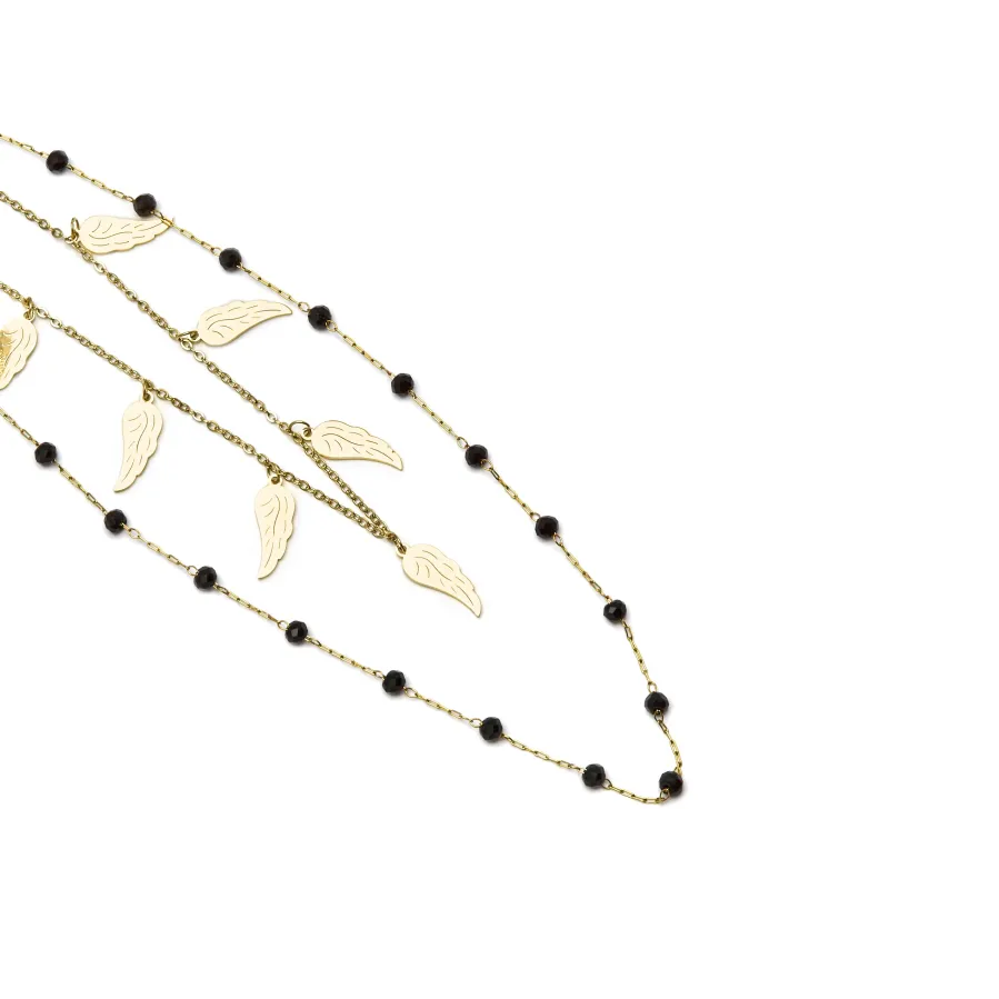 Collar de Onix acabado en oro amarillo 18K - Omka