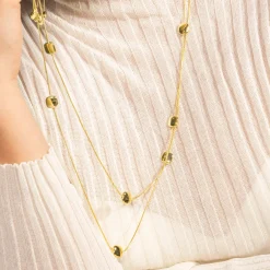 Collar de Perla Blanca acabado en oro amarillo 18K - Tislain