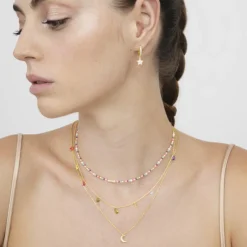 Collar de Plata de Ley 925 acabado en oro amarillo 18K - Crescent