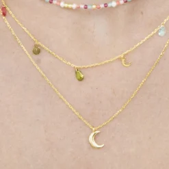 Collar de Plata de Ley 925 acabado en oro amarillo 18K - Crescent