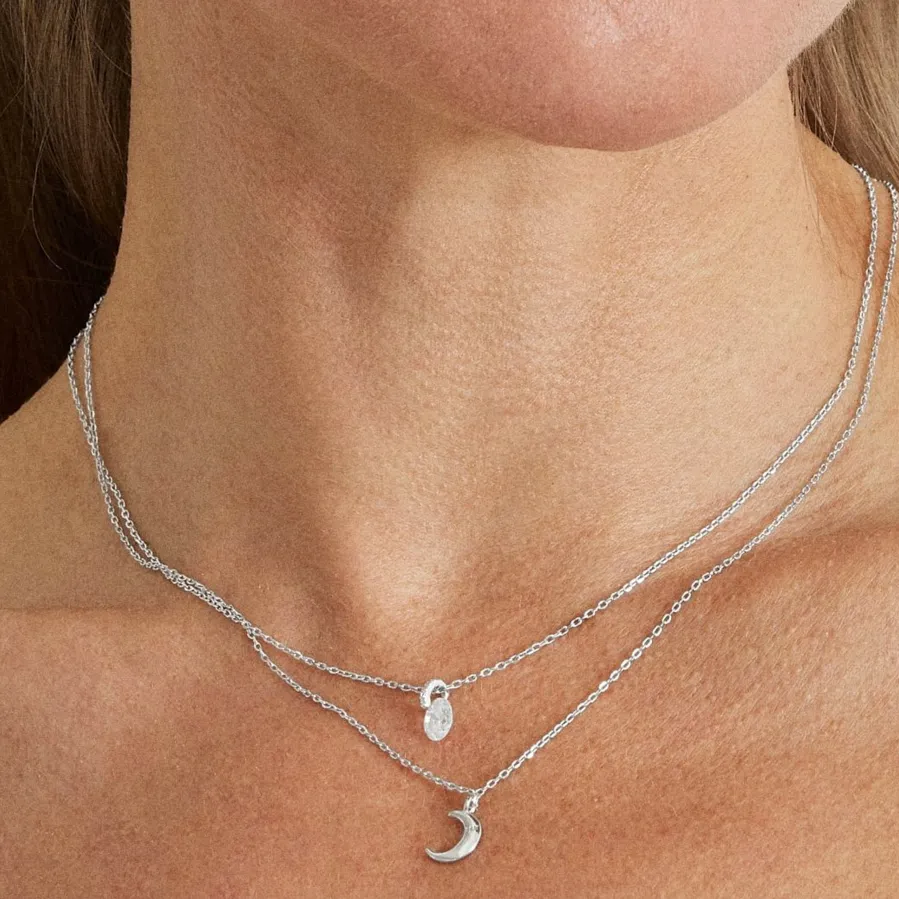 Collar de Plata de Ley 925 acabado en rodio - Crescent