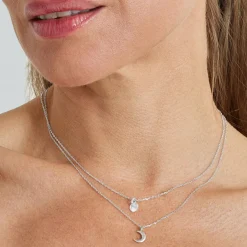 Collar de Plata de Ley 925 acabado en rodio - Crescent