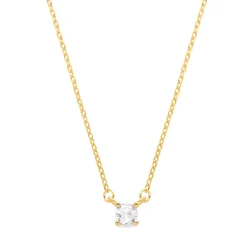 Collar de Plata de Ley 925 con Circonita Brillante acabado en oro amarillo 18K - Keval