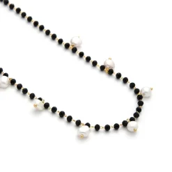 Collar de Plata de Ley 925 con Perla Blanca acabado en oro amarillo 18K - Seika