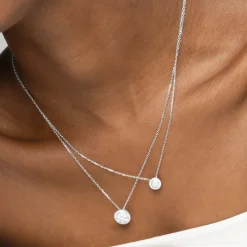 Collar de Plata de Ley 925 con Circonita Brillante acabado en rodio - Adhel