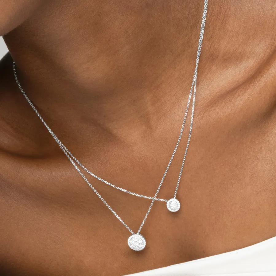 Collar de Plata de Ley 925 con Circonita Brillante acabado en rodio - Adhel