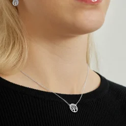 Collar de Plata de Ley 925 con Circonita Brillante acabado en rodio - Arbol Vida