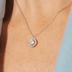 Collar de Plata de Ley 925 con Circonita Brillante acabado en rodio - Gema De Leyenda