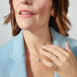 Collar de Plata de Ley 925 con Circonita Brillante acabado en rodio - Gema De Leyenda