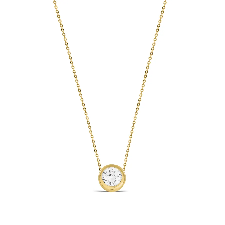 Collar de Plata de Ley 925 con Circonita Brillante acabado en oro amarillo 18K - Imrak