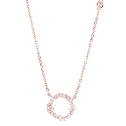 Collar de Plata de Ley 925 con Circonita Brillante acabado en oro rosa 18K - Thilak