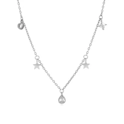 Collar de Plata de Ley 925 con Circonita Brillante acabado en rodio - Estrella