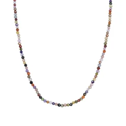Collar de Plata de Ley 925 con Cristal Multicolor acabado en oro amarillo 18K - Ufela