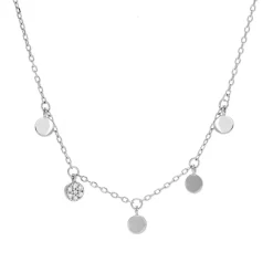 Collar de Plata de Ley 925 con Circonita Brillante acabado en rodio - Circle