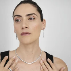 Collar de Plata de Ley 925 con Circonita Brillante acabado en rodio - Niriel