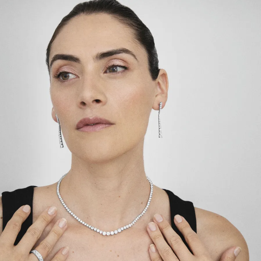 Collar de Plata de Ley 925 con Circonita Brillante acabado en rodio - Niriel