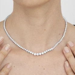 Collar de Plata de Ley 925 con Circonita Brillante acabado en rodio - Niriel