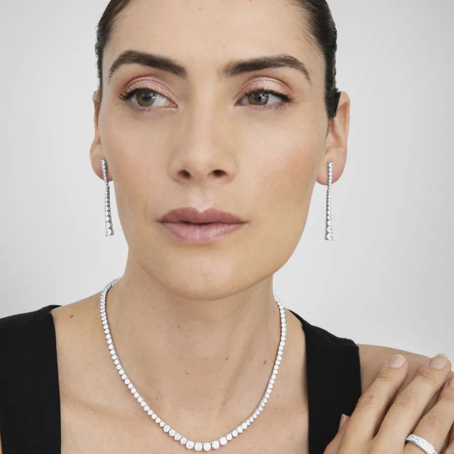 Collar de Plata de Ley 925 con Circonita Brillante acabado en rodio - Niriel