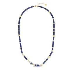 Collar de Plata de Ley 925 con Lapislazuli Natural acabado en oro amarillo 18K - Ihun