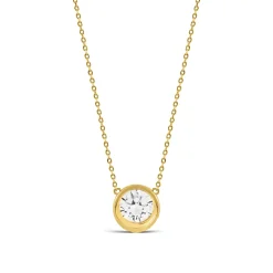 Collar de Plata de Ley 925 con Circonita Brillante acabado en oro amarillo 18K - Imrak