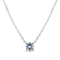 Collar de Plata de Ley 925 con Circonita Brillante acabado en rodio - Keval