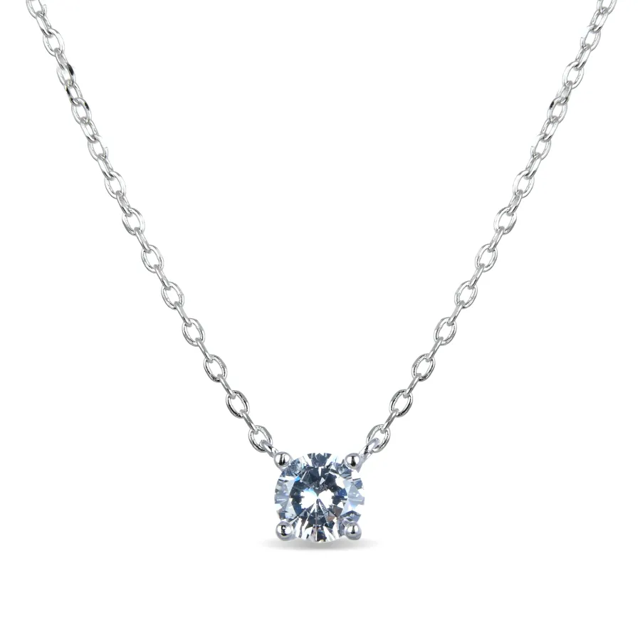 Collar de Plata de Ley 925 con Circonita Brillante acabado en rodio - Keval