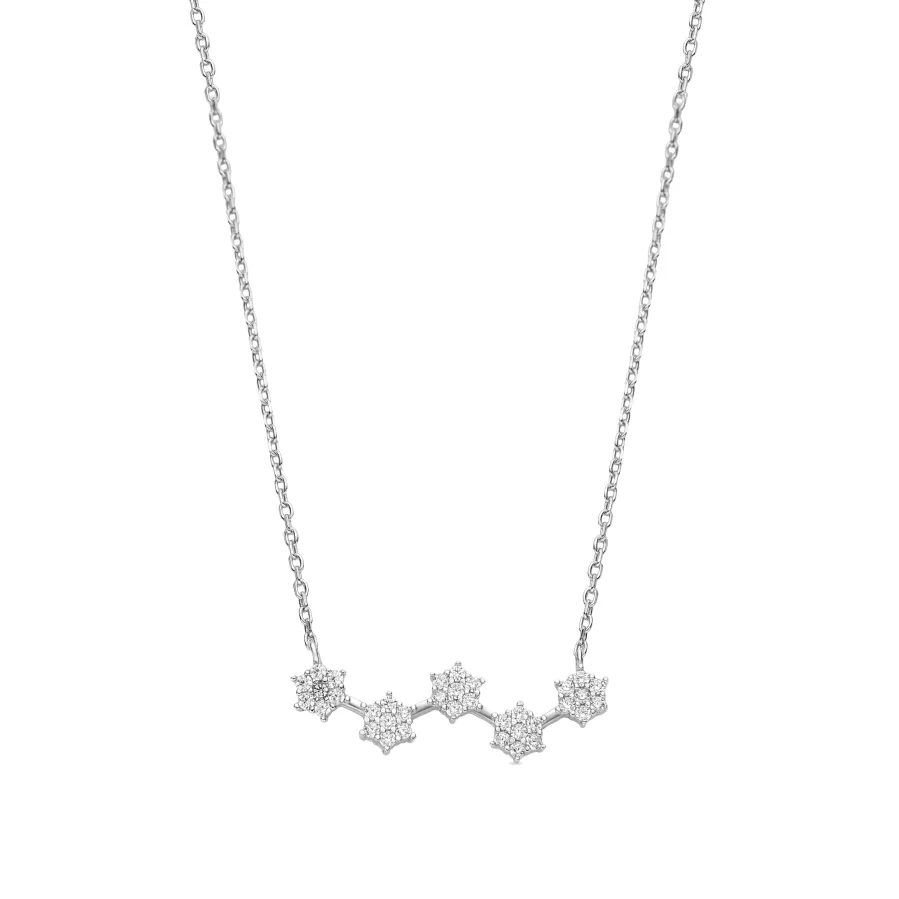 Collar de Plata de Ley 925 con Circonita Brillante acabado en rodio - Rani