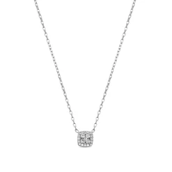 Collar de Plata de Ley 925 con Circonita Brillante acabado en rodio - Amanba