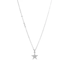 Collar de Plata de Ley 925 con Circonita Brillante acabado en rodio - Leilda