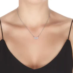 Collar de Plata de Ley 925 con Circonita Brillante acabado en rodio - Pureza