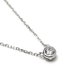 Collar de Plata de Ley 925 con Circonita Brillante acabado en rodio - Imrak