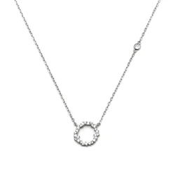 Collar de Plata de Ley 925 con Circonita Brillante acabado en rodio - Thilak