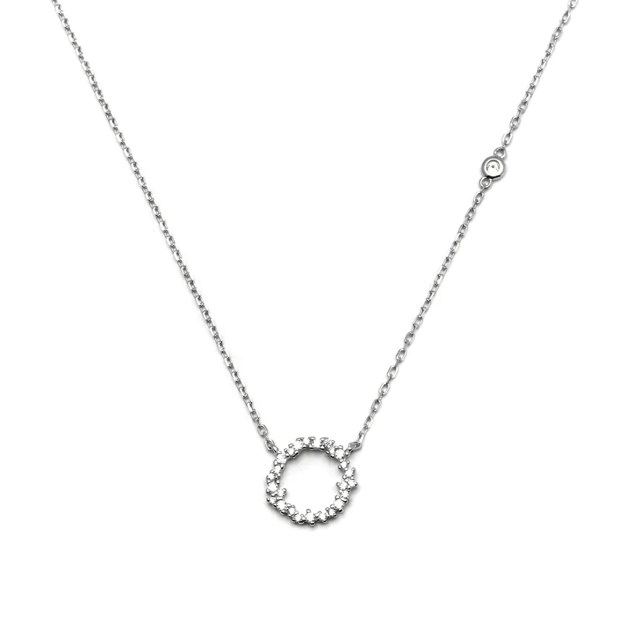 Collar de Plata de Ley 925 con Circonita Brillante acabado en rodio - Thilak