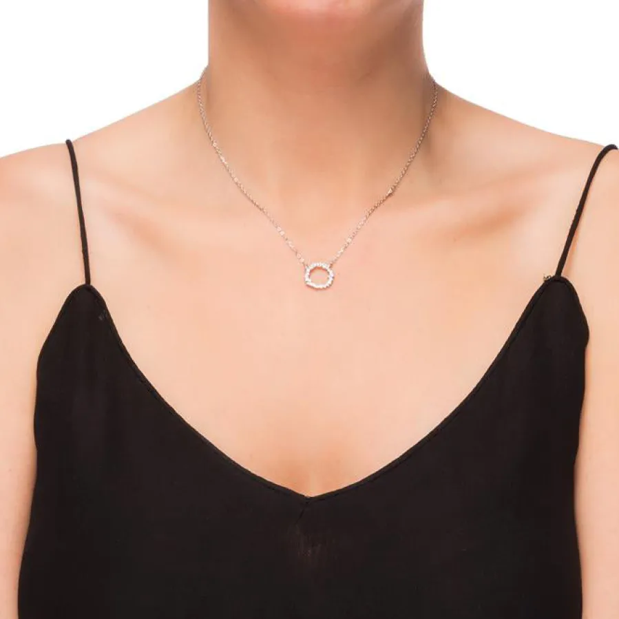 Collar de Plata de Ley 925 con Circonita Brillante acabado en rodio - Thilak