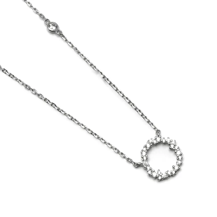 Collar de Plata de Ley 925 con Circonita Brillante acabado en rodio - Thilak