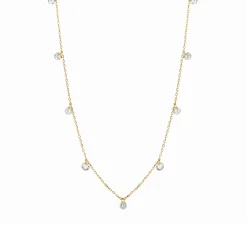 Collar de Plata de Ley 925 con Circonita Brillante acabado en oro amarillo 18K - Seduccion