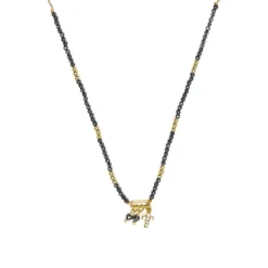 Collar de Plata de Ley 925 y Circonita Brillante acabado en oro amarillo 18k - Phanvas