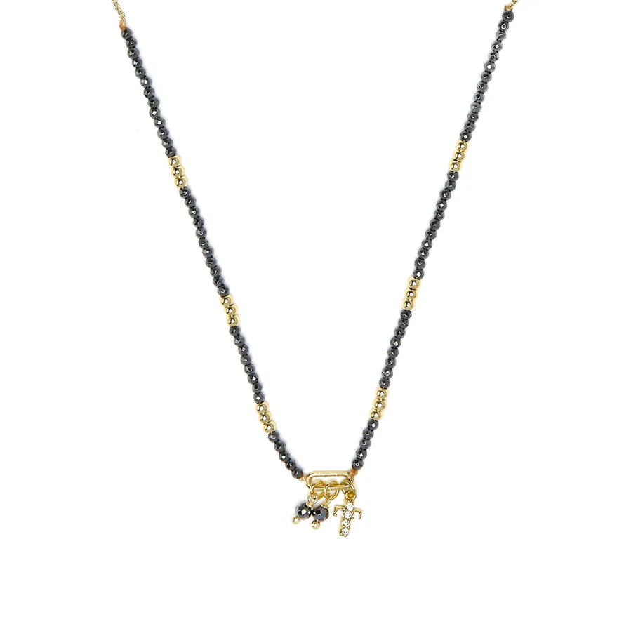Collar de Plata de Ley 925 y Circonita Brillante acabado en oro amarillo 18k - Phanvas