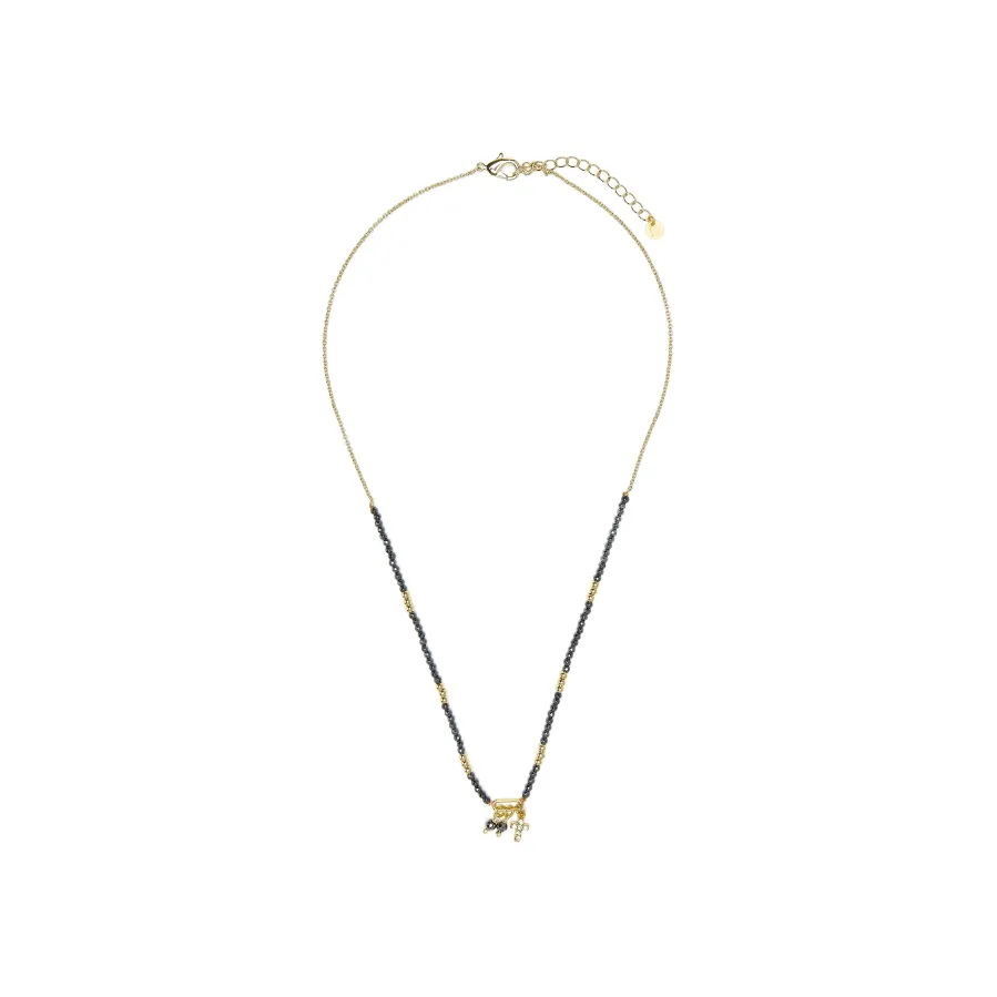 Collar de Plata de Ley 925 y Circonita Brillante acabado en oro amarillo 18k - Phanvas