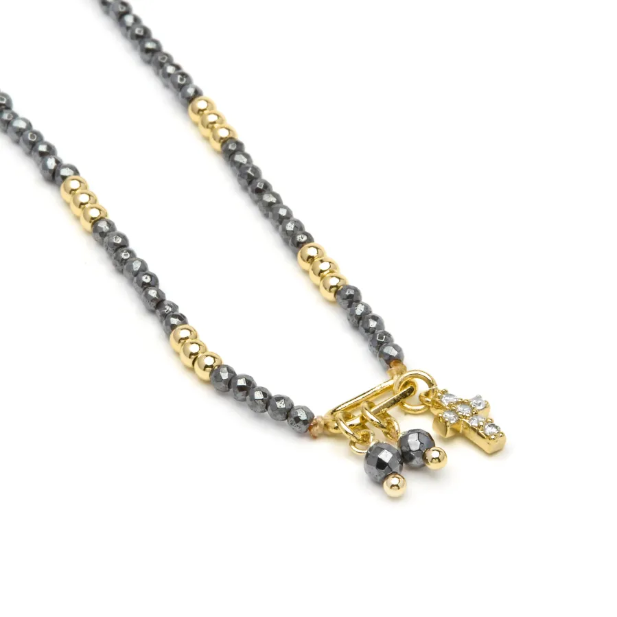 Collar de Plata de Ley 925 y Circonita Brillante acabado en oro amarillo 18k - Phanvas