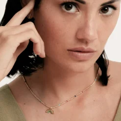 Collar de Plata de Ley 925 y Circonita Multicolor acabado en oro amarillo 18k - Nivart