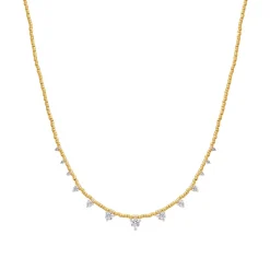 Collar de Plata de Ley 925 y Circonita Brillante acabado en oro amarillo de 18k - Rijeo
