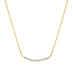 Collar de Plata de Ley 925 y Circonita Brillante acabado oro amarillo de 18k - Copim