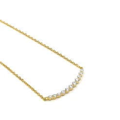 Collar de Plata de Ley 925 y Circonita Brillante acabado oro amarillo de 18k - Copim