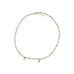 Collar de Plata de Ley 925 y Lacado Multicolor acabado oro 18k - Liesi