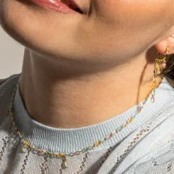 Collar de Plata de Ley 925 y Lacado Multicolor acabado oro 18k - Liesi