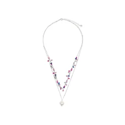 Collar de Plata de Ley 925 y Cristal Rosa acabado rodio - Colir